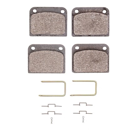 Dynamic Friction Co 5000 Advanced Brake Pads - Semi Metallic and Hardware Kit, Long Pad Wear, Rear 1551-0118-01